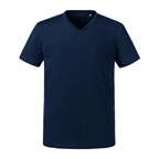 MENS PURE ORGANIC V-NECK T  | RUSSELL