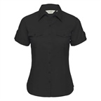 LADIES ROLL SHORT SLEEVE FITTED TWILL SHIRT | Russell