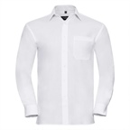 MENS LONG SLEEVE PURE COTTON EASY CARE POPLIN SHIRT | Russell