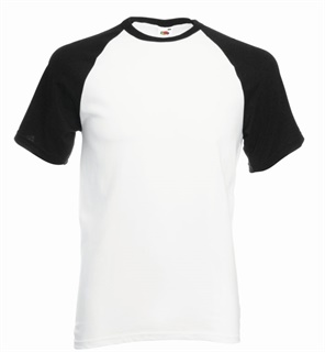 Valueweight Short Sleeve Baseball T-Shirt, 100% Cotton, 160g/165g