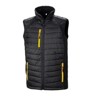 Black Compass Padded Softshell Gilet, 100% Polyester, 280g