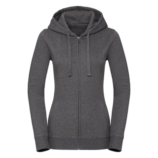 Ladies Authentic Melange Zipped Hood Sweat, 75% Combed Ringspun Cotton, 21% Polyester, 4% Viscose, 280g