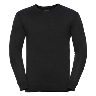Mens V-Neck Knitted Pullover, 50% Cotton, 50% Acrylic, 275g