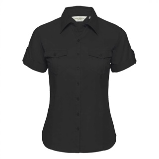 LADIES ROLL SHORT SLEEVE FITTED TWILL SHIRT | Russell