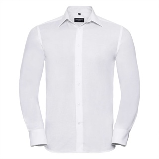 Men’s Long Sleeve Easy Care Tailored Oxford Shirt, 70% Cotton, 30% Polyester, 130g/135g