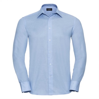 Men’s Long Sleeve Easy Care Tailored Oxford Shirt, 70% Cotton, 30% Polyester, 130g/135g