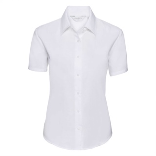 Ladies Short Sleeve Easy Care Oxford Shirt, 70% Cotton, 30% Polyester Oxford, 130g/135g