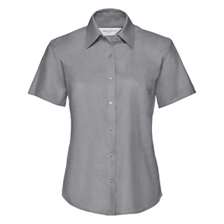 Ladies Short Sleeve Easy Care Oxford Shirt, 70% Cotton, 30% Polyester Oxford, 130g/135g