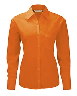 Ladies’ Long Sleeve Classic Polycotton Poplin Shirt, 65% Polyester, 35% Cotton Poplin, 105g/110g