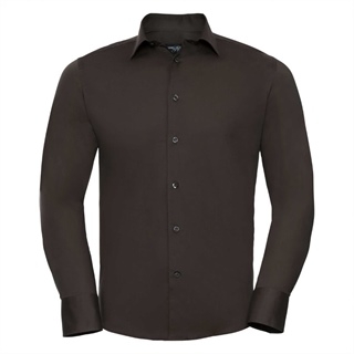 Men’s Long Sleeve Easy Care Fitted Shirt, 97% Cotton, 3% Elastane Poplin, 140g
