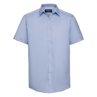 Men’s Short Sleeve Herringbone Shirt, 84% Cotton, 16% Polyester, 120g/130g